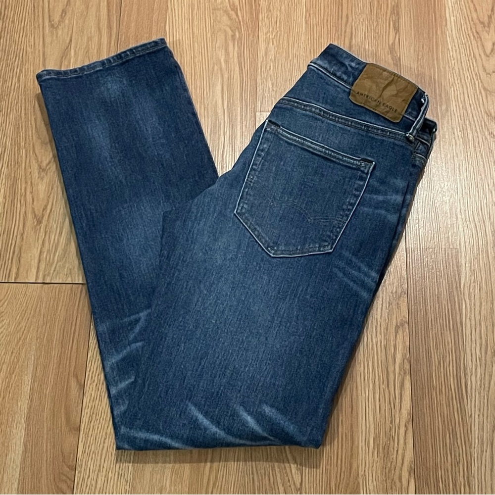 American Eagle Men’s 30x34 (30x33) Original Straight Jeans Dark Blue Denim